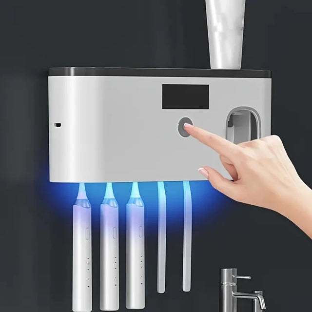 Smart Toothbrush Sterilizer and Dispenser Rack