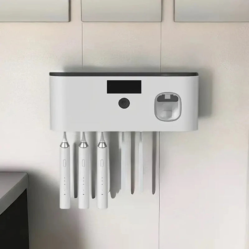 Smart Toothbrush Sterilizer and Dispenser Rack